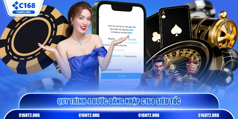 Quy trình 4 bước đăng nhập C168 siêu tốc